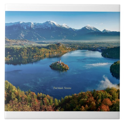 Bled Island, Slovenië, schilderachtig; Tegeltje (Voorkant)