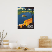 Bled, Joegoslavië, vintage-reizen Poster (Keuken)
