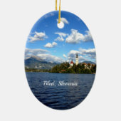 Bled, Slovenië—landschapsfoto, Keramisch Ornament (Achterkant)