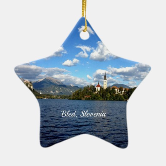 Bled, Slovenië—landschapsfoto Keramisch Ornament (Achterkant)