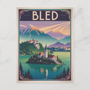 Bled Slovenië vintage Briefkaart