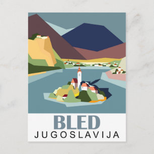 Bledmeer, Joegoslavië, Slovenië, vintage reis Briefkaart
