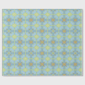 Bleek Aqua Blue Floral Block Tile Beauful Pattern Cadeaupapier (Vlak)