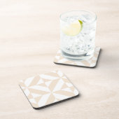 Bleek beige geometrische decocubedenkpatroon drankjes onderzetter (Rechterzijde)
