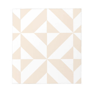 Bleek beige geometrische decocubedenkpatroon notitieblok
