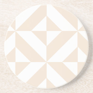 Bleek beige geometrische decocubedenkpatroon zandsteen onderzetter