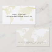 bleek beige wereldkaart internationaal visitekaartje (Voorkant / Achterkant)