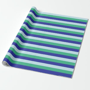 Bleek blauw, Aqua Green en Blauwe Stripes Cadeaupapier