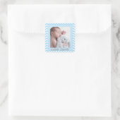Bleek blauw Chevron gestreept Baby foto Sticker (Tas)