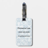 Bleek blauw Damask Bagagelabel (Achterkant verticaal)