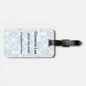 Bleek blauw Damask Bagagelabel (Achterkant horizontaal)