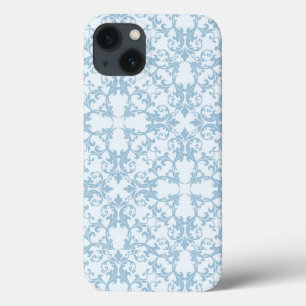 Bleek blauw Damask iPhone 13 Hoesje