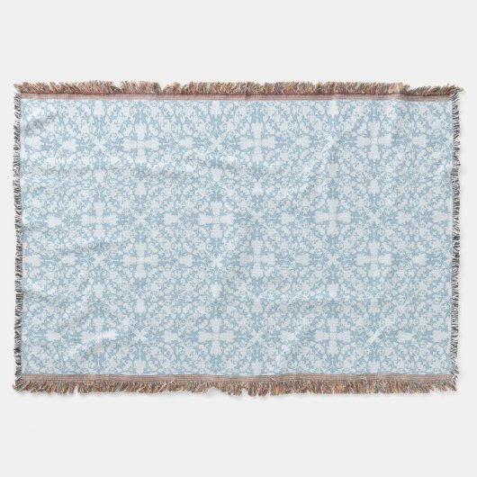 Bleek blauw Damask Deken (Voorkant)