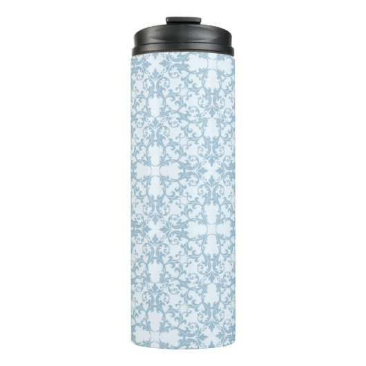 Bleek blauw Damask Thermosbeker (Voorkant)
