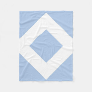 Bleek blauw diamant, blauwe witte rand fleece deken