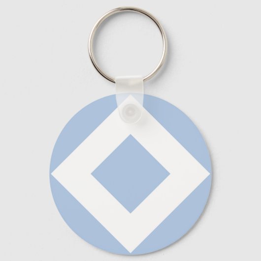 Bleek blauw diamant, blauwe witte rand sleutelhanger (Voorkant)