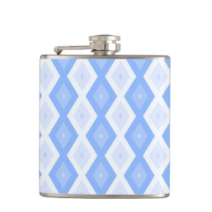 Bleek blauw diamantpatroon heupfles