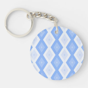 Bleek blauw diamantpatroon sleutelhanger