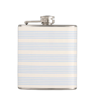 Bleek blauw en beige vijf strepen patroon heupfles