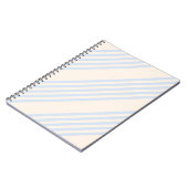 Bleek blauw en beige vijf strepen patroon notitieboek (Linkerzijde)