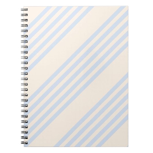 Bleek blauw en beige vijf strepen patroon notitieboek (Voorkant)