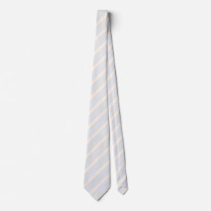 Bleek blauw en beige vijf strepen patroon stropdas
