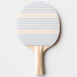 Bleek blauw en beige vijf strepen patroon tafeltennisbatje