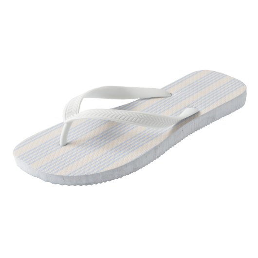 Bleek blauw en beige vijf strepen patroon teenslippers (Schuin)
