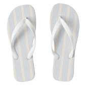 Bleek blauw en beige vijf strepen patroon teenslippers (Voetbed)