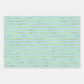 Bleek blauw en goud inpakpapier vel (Voorkant)