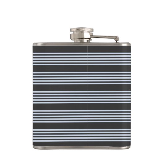 Bleek blauw en houtskool met vijf strepen heupfles (Achterkant)