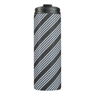 Bleek blauw en houtskool met vijf strepen thermosbeker