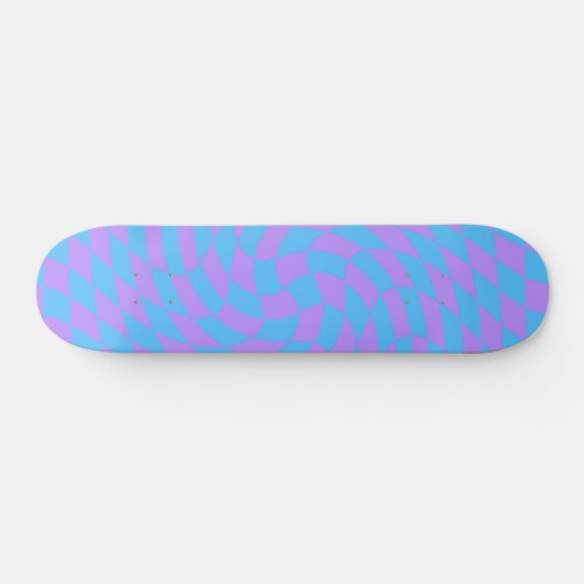 Bleek-blauw en lavender ingecheckt skateboard (Horizontaal)