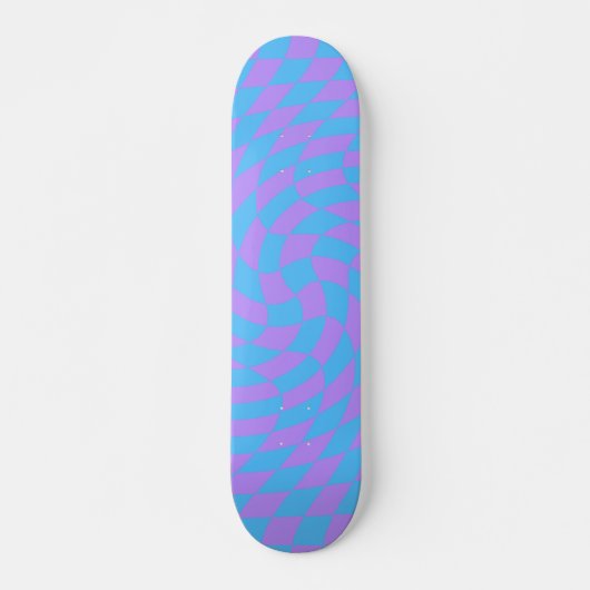 Bleek-blauw en lavender ingecheckt skateboard (Voorkant)