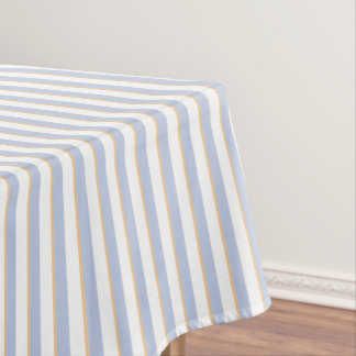 Bleek Blauw en Oranje Stripes Tablecloth Tafelkleed