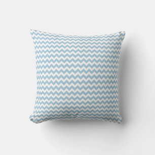 Bleek blauw en wit Chevron Pattern Kussen