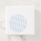 Bleek blauw en wit diamantpatroon bedankjes labels (In situ)