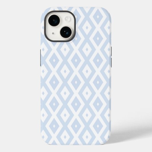 Bleek blauw en wit diamantpatroon Case-Mate iPhone case (Achterkant)