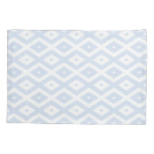 Bleek blauw en wit diamantpatroon kussensloop (Achterkant)