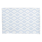 Bleek blauw en wit diamantpatroon kussensloop (Voorkant)
