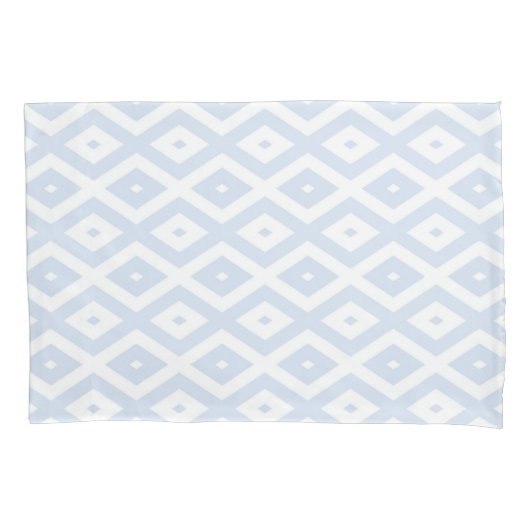Bleek blauw en wit diamantpatroon kussensloop (Voorkant)