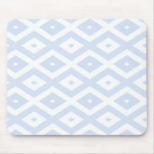 Bleek blauw en wit diamantpatroon muismat