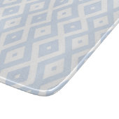Bleek blauw en wit diamantpatroon snijplank (Hoek)