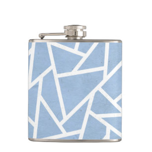 Bleek blauw en wit mozaïekpatroon heupfles
