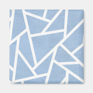 Bleek blauw en wit mozaïekpatroon magneet