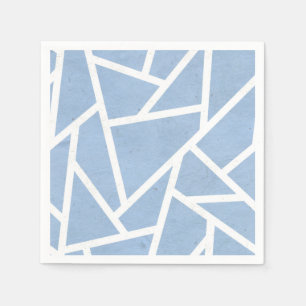 Bleek blauw en wit mozaïekpatroon servet