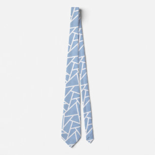 Bleek blauw en wit mozaïekpatroon stropdas