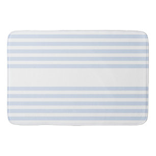 Bleek blauw en wit vijf strepen patroon badmat
