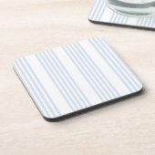 Bleek blauw en wit vijf strepen patroon bier onderzetter (Linkerzijde)