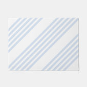 Bleek blauw en wit vijf strepen patroon deurmat (Voorkant)